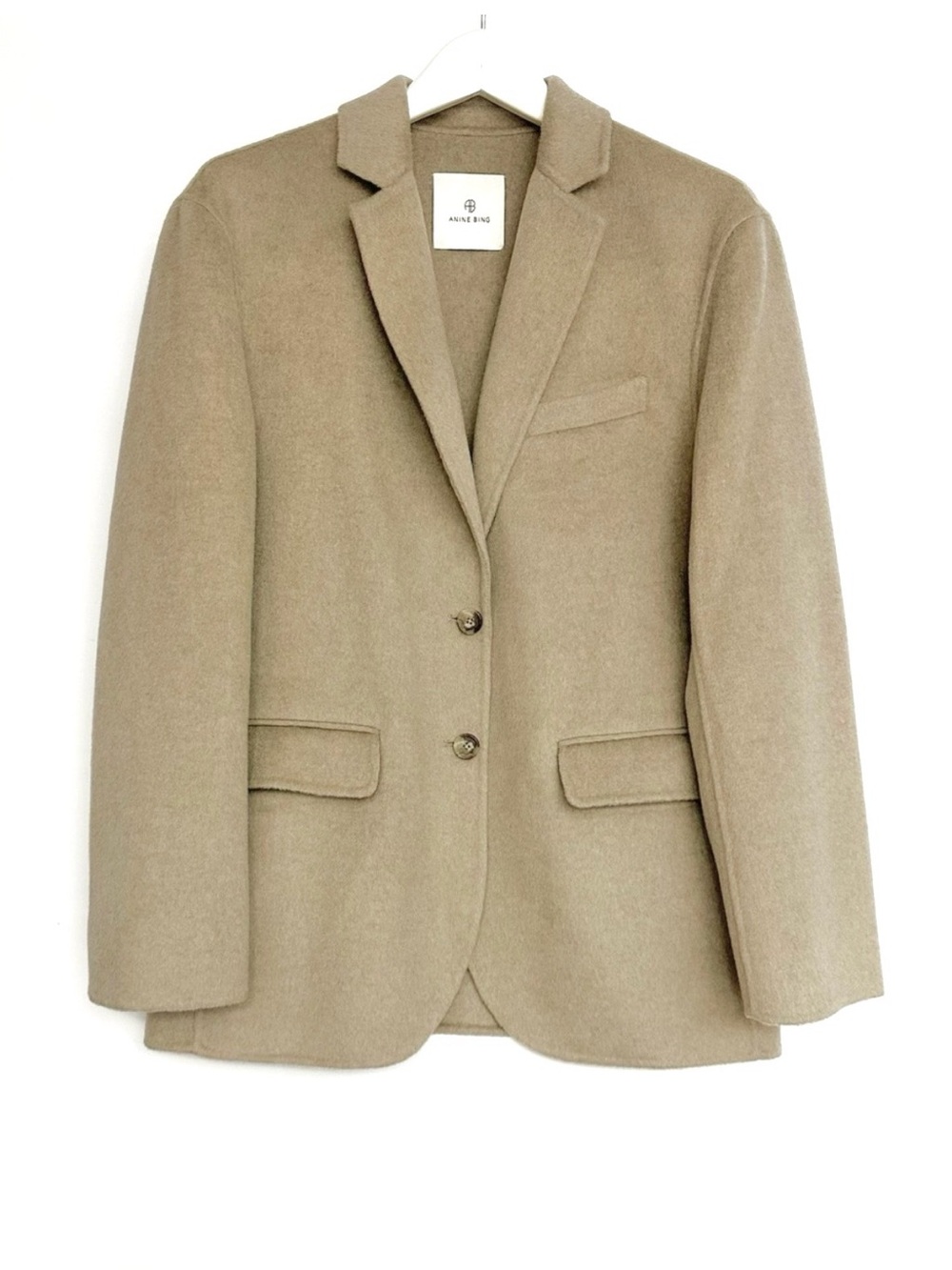 ANINE BING Quinn Wool& Cashmere Blazer - Oatmeal Melange